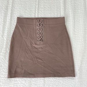 Tan/brown body con skirt